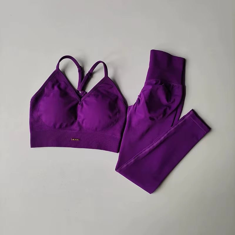 Ensemble Sport Femme Taille Haute Sculptant Yoga Fitness Running - Yogishape