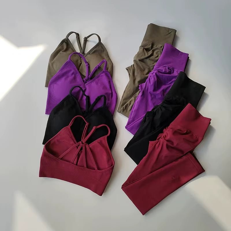 Ensemble Sport Femme Taille Haute Sculptant Yoga Fitness Running - Yogishape